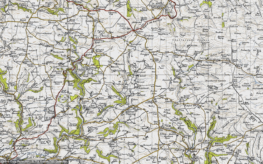 Old Map of Knightacott, 1946 in 1946