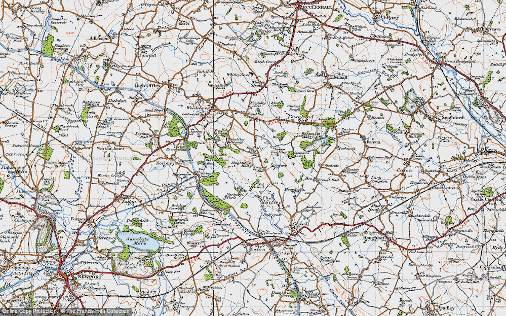 Old Map of Knightley Dale, 1946 in 1946