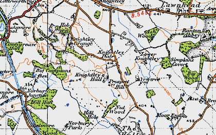 Old map of Knightley Dale in 1946