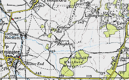 Old map of Knighton in 1945