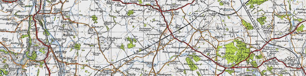 Old map of Knighton in 1946