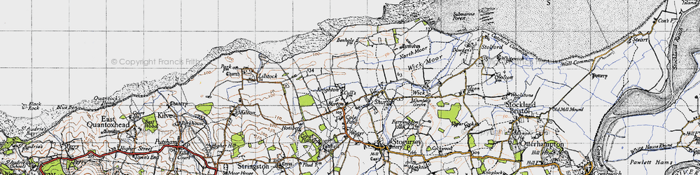 Old map of Knighton in 1946