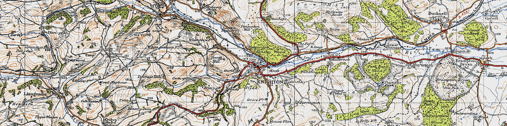 Old map of Knighton in 1947