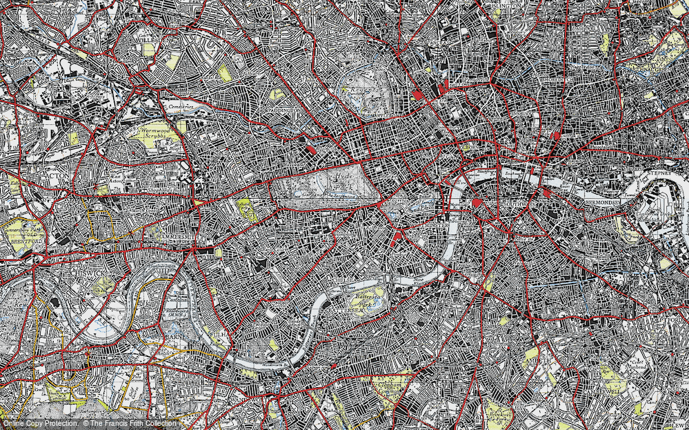 Old Map of Knightsbridge, 1945 in 1945