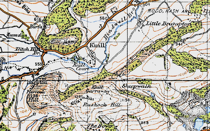 Old map of Knill in 1947