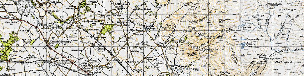 Old map of Knock in 1947