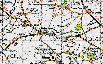 Old map of Knockin in 1947