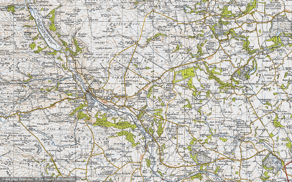 Old Map of Historic Map covering Braithwaite Sike in 1947