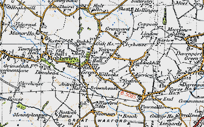 Old map of Knolls Green in 1947