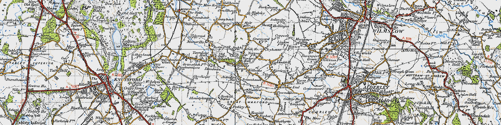 Old map of Knolls Green in 1947
