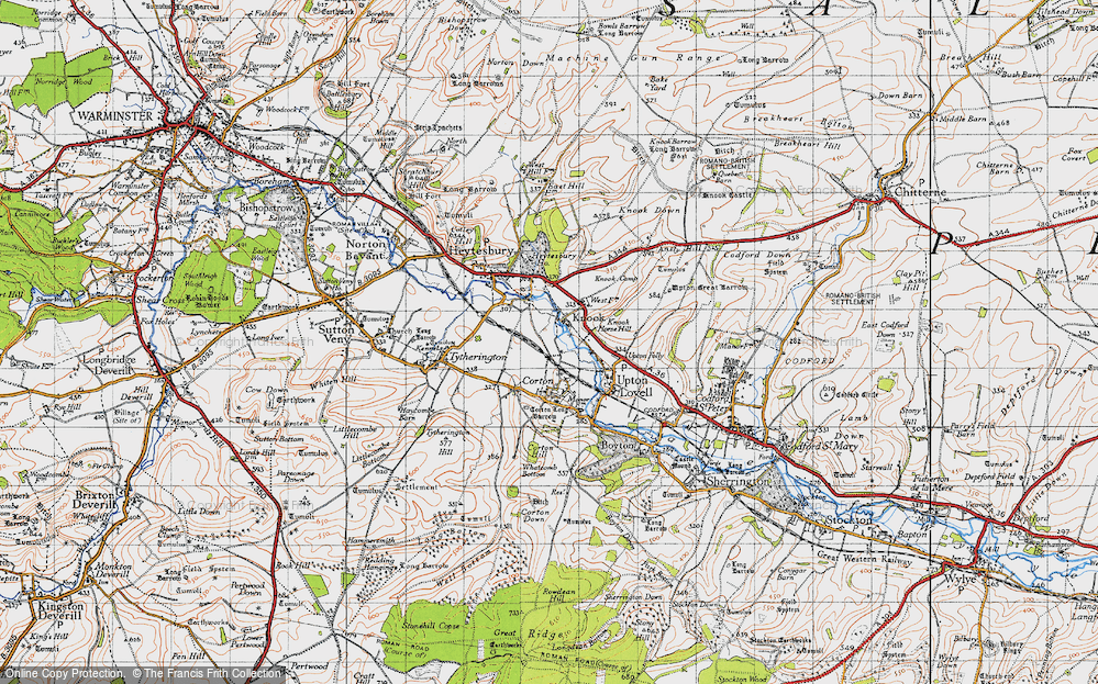 Old Map of Historic Map covering Ansty Hill in 1940