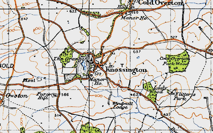 Old map of Knossington in 1946