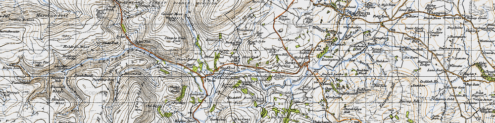 Old map of Beatrix Fell in 1947