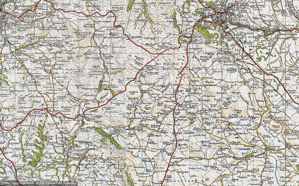 Old Map of Historic Map covering Blackclough in 1947