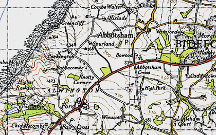 Old map of Westacott in 1946