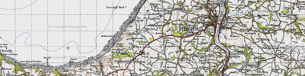 Old map of Knotty Corner in 1946