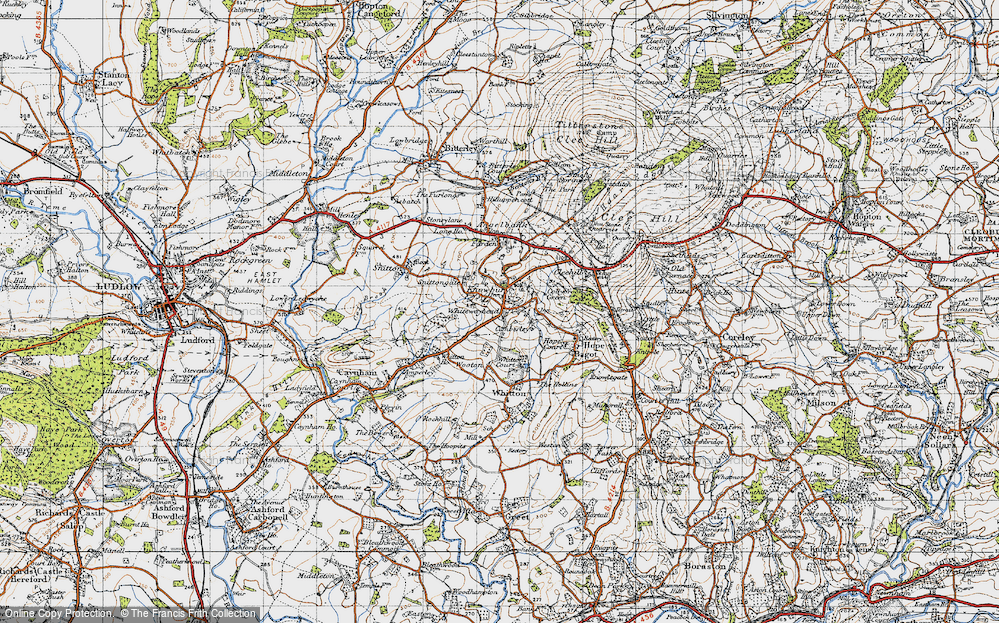 Old Map of Historic Map covering Whitewayhead in 1947
