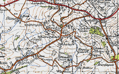 Old map of Knowbury in 1947