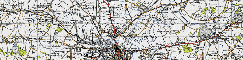 Old map of Knowefield in 1947