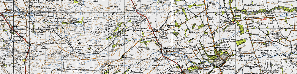 Old map of Knowesgate in 1947