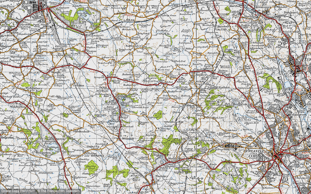 Old Map of Knowl Bank, 1946 in 1946