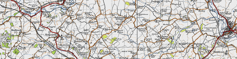 Old map of Knowl Green in 1946