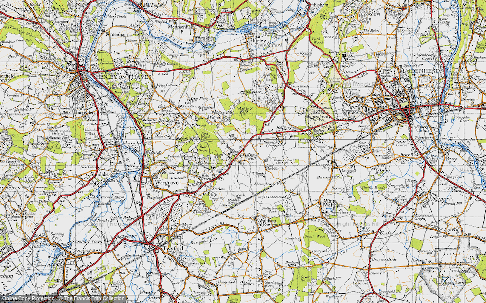 Old Map of Knowl Hill, 1947 in 1947