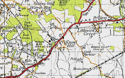 Old map of Bear Grove in 1947