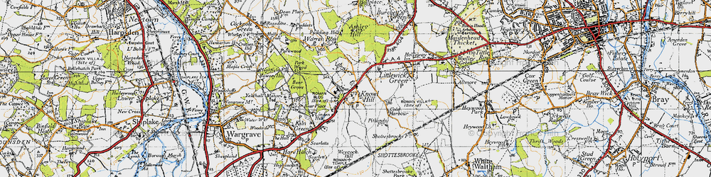 Old map of Knowl Hill in 1947