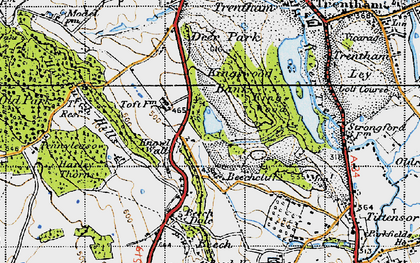 Old map of Knowl Wall in 1946