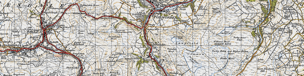 Old map of Knowl Wood in 1947