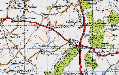 Old map of Knowle Fields in 1947