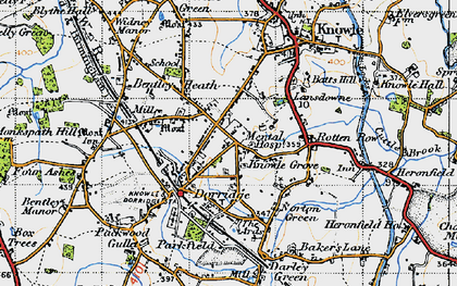 Old map of Knowle Grove in 1947