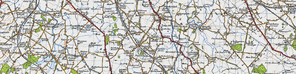 Old map of Knowle Grove in 1947