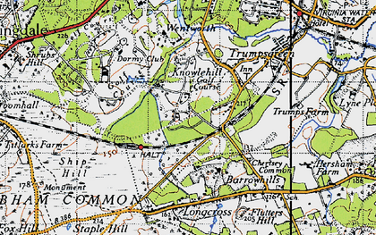 Old map of Knowle Hill in 1940