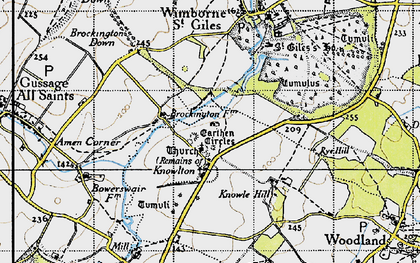 Old map of Brockington Down in 1940