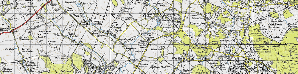 Old map of Brockington Down in 1940