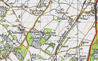 Old map of Knowlton in 1947