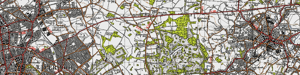 Old map of Knowsley Park in 1947