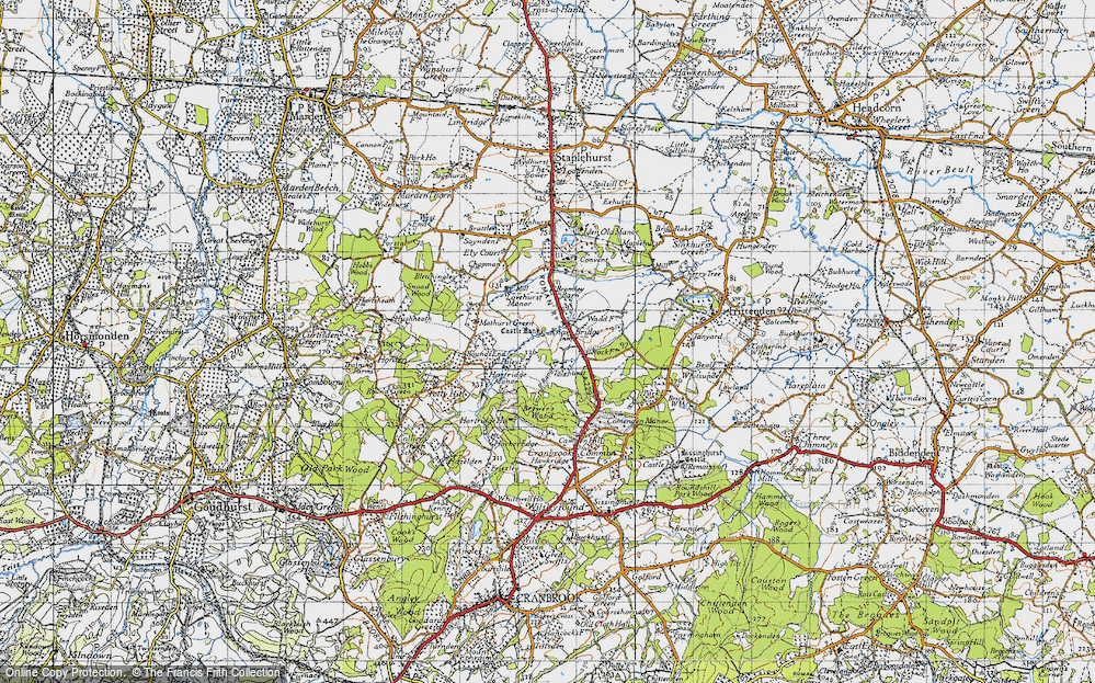 Old Map of Historic Map covering Brewers Wood in 1940