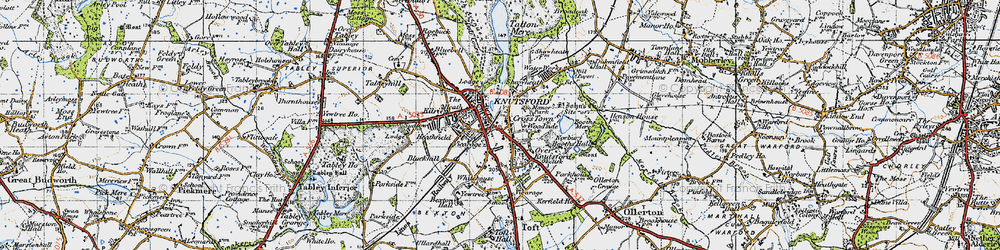 Old map of Knutsford in 1947