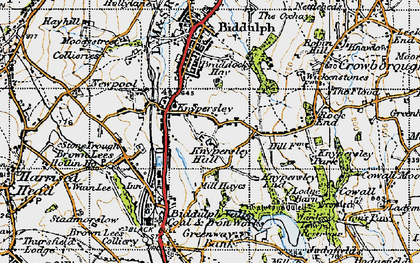Old map of Knypersley in 1947