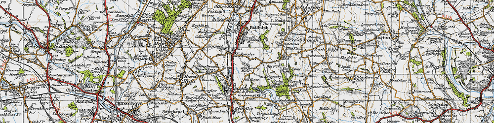 Old map of Knypersley in 1947