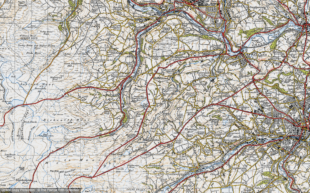 Old Map of Krumlin, 1947 in 1947