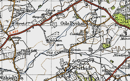 Old map of Kymin in 1947