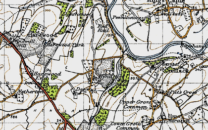 Old map of Kynaston in 1947