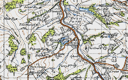 Old map of Kyre Park in 1947