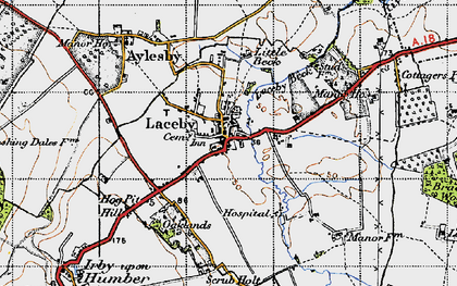 Old map of Laceby in 1946