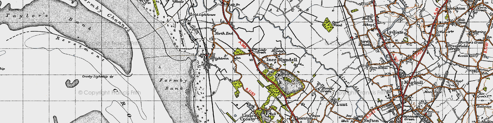 Old map of Lady Green in 1947