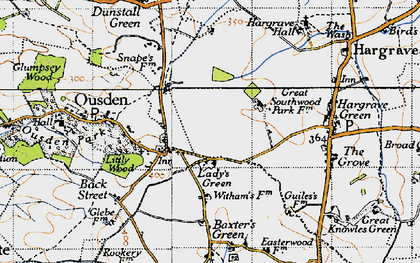 Old map of Lady's Green in 1946